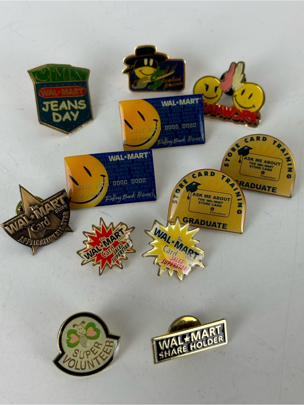 Collection of Wal-Mart Associate Pins-lot of 12